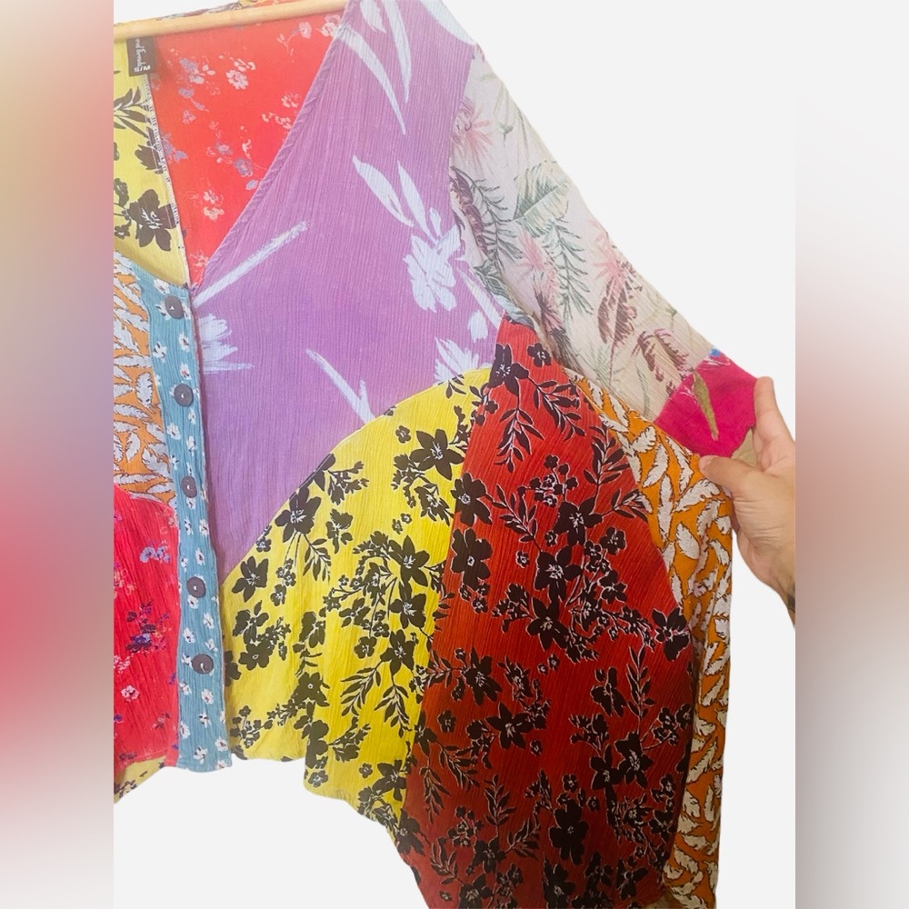 Sacred Threads Light Weight Patchwork Boho Long S… - image 4